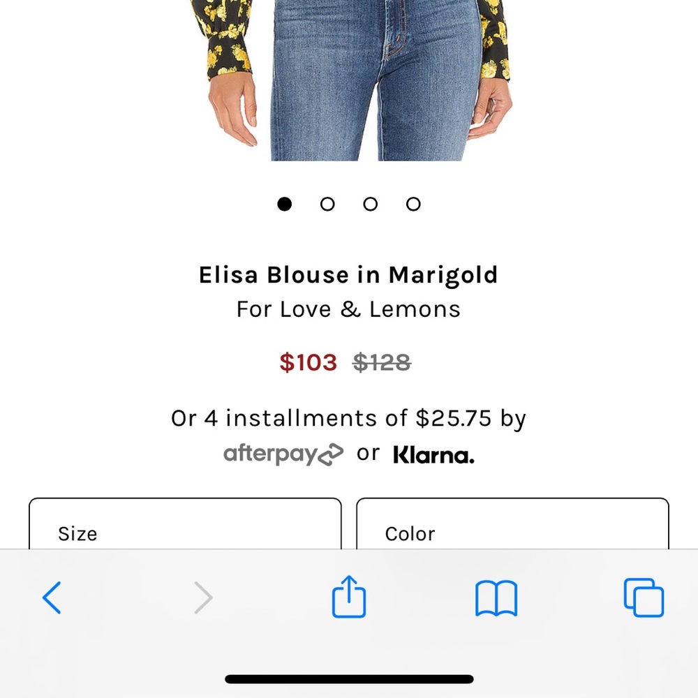 For Love and Lemons Elisa Blouse in Marigold - Picture 5 of 5